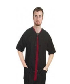 Front Open 3 pocket unisex solid half sleeve Top With Snap Buttons